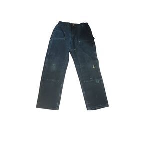 Black carhartt carpenter pant made in the USA vintage 33x34 original fit double